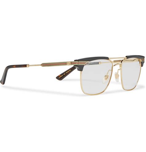 gucci square metal/acetate optical glasses|Women's Designer Optical Frames .